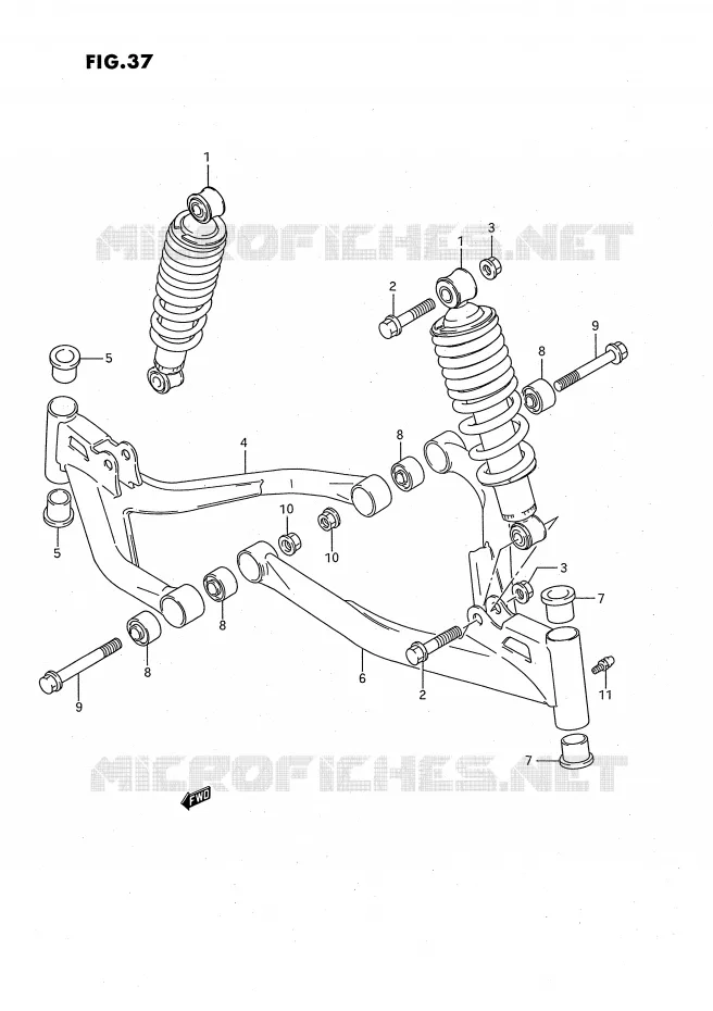 AMORTISSEUR - TRIANGLES Suzuki QUAD 160 OZARK 1996  LT-F160T(P3)