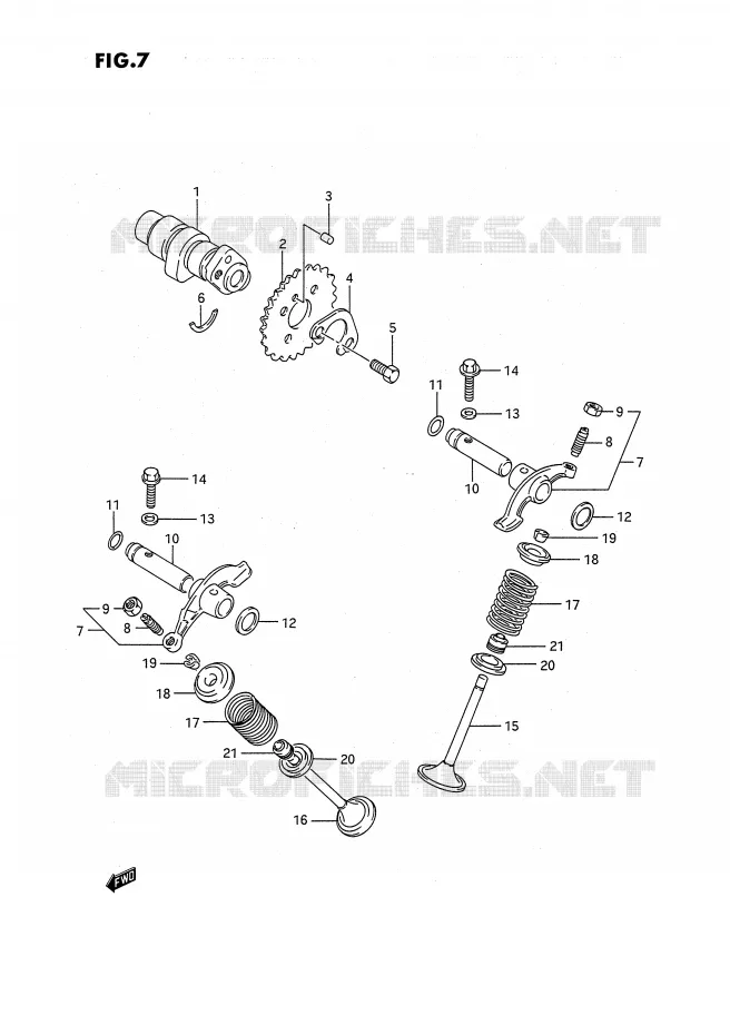 ARBRE A CAMES - SOUPAPES Suzuki QUAD 160 OZARK 1992  LT-F160N(P3)