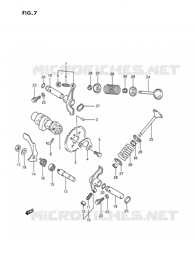 ARBRE A CAMES - SOUPAPES Suzuki QUAD 250 OZARK 1990  LT-F250L(E28)