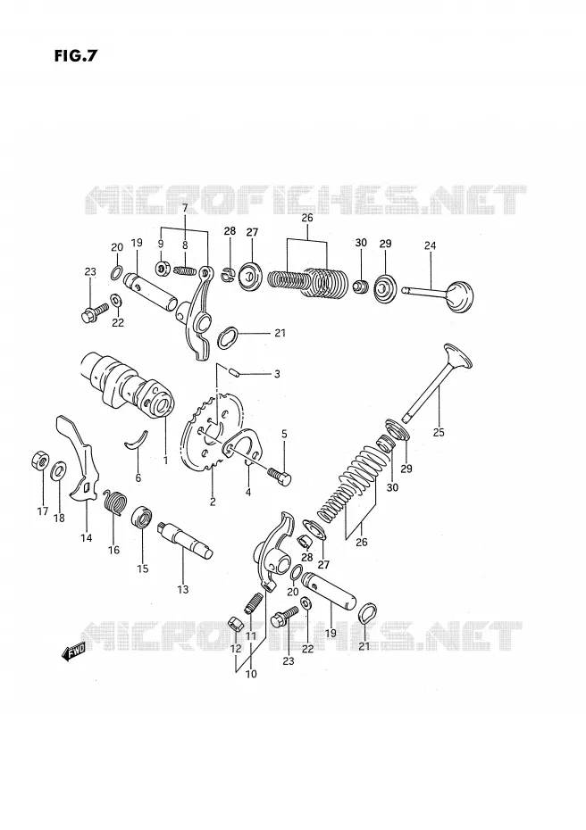 ARBRE A CAMES - SOUPAPES Suzuki QUAD 300 KINGQUAD 1991  LT-F4WDXM(E3)