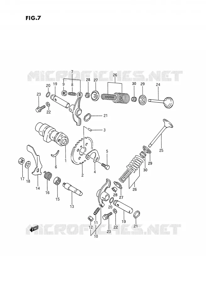 ARBRE A CAMES - SOUPAPES Suzuki QUAD 300 KINGQUAD 1995  LT-F4WDXS(E2)