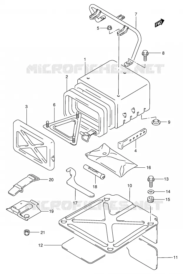 BOITE - TROUSSE A OUTILS Suzuki QUAD 300 KINGQUAD 2004  LT-F300FK4(E24)