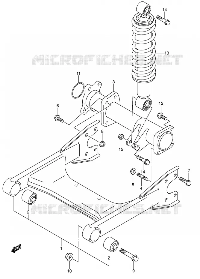 BRAS OSCILLANT ARRIERE (MODELE K5/K6) Suzuki QUAD 250 OZARK 2006  LT-F250K6(E3/E28)