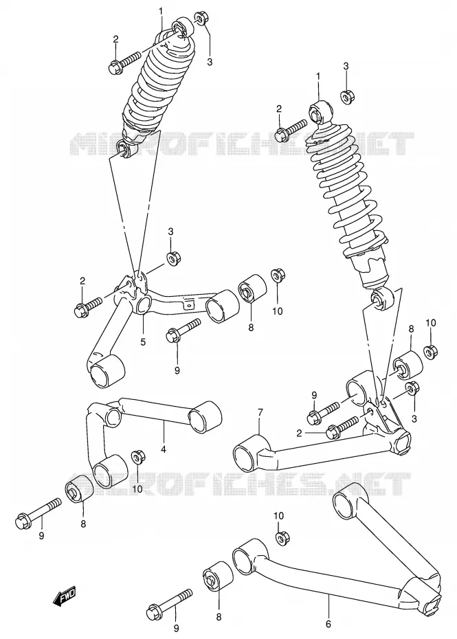 BRAS SUSPENSION AVANT Suzuki QUAD 250 OZARK 2001  LT-F250FK1(E24)