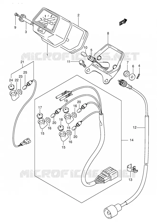COMPTEUR (MODELE K3/K4) Suzuki QUAD 400 EIGER 2004  LT-A400FK4(P24)
