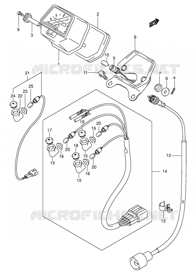 COMPTEUR (MODELE K3/K4) Suzuki QUAD 400 EIGER 2004  LT-F400K4(P24)