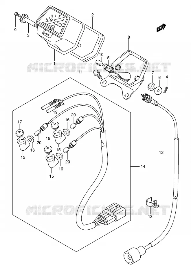 COMPTEUR (MODELE K3/K4) Suzuki QUAD 400 EIGER 2006  LT-A400K6(P3/P28)