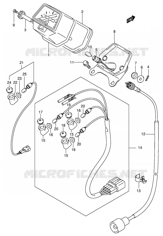 COMPTEUR (MODELE K5) Suzuki QUAD 400 EIGER 2006  LT-A400FK6(P24)
