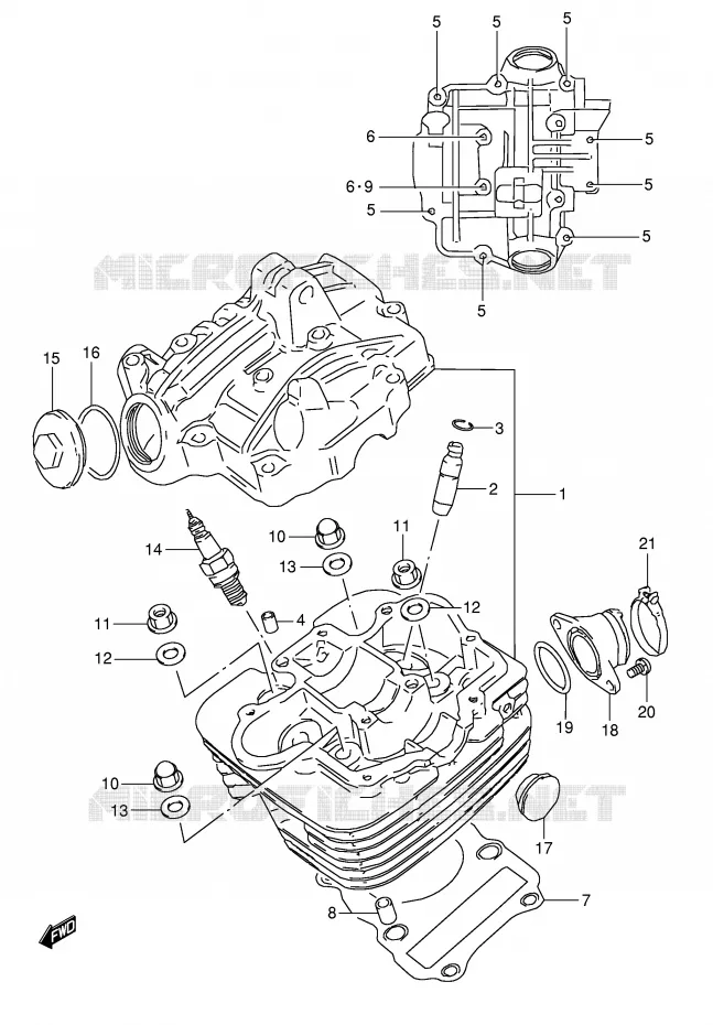 CULASSE Suzuki QUAD 160 OZARK 1999  LT-F160X(P24)