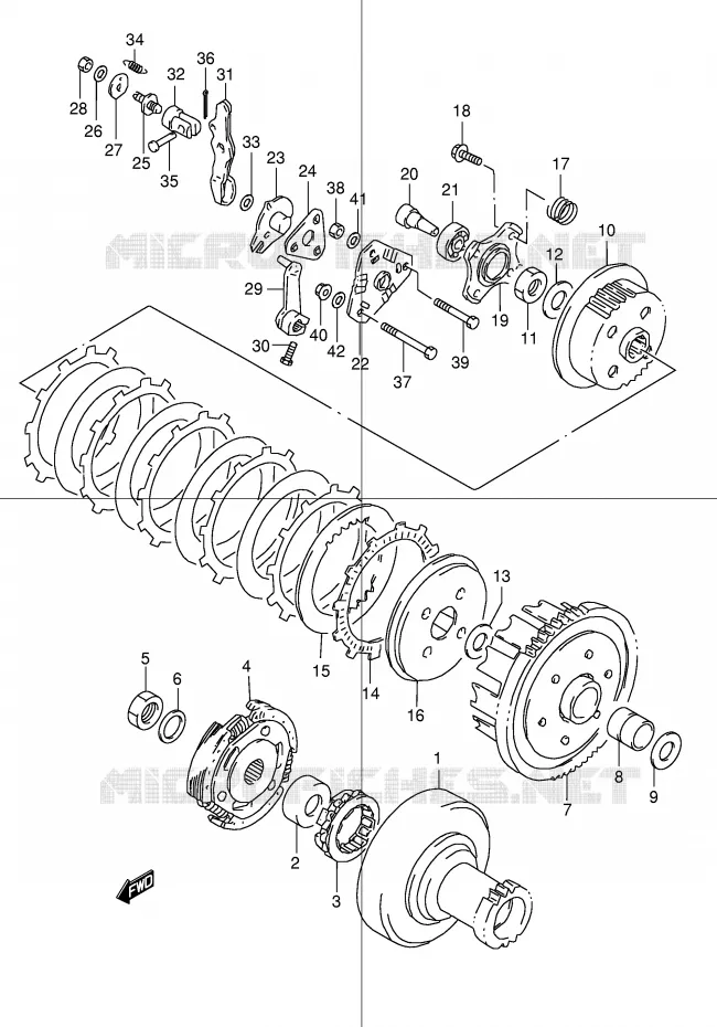 EMBRAYAGE Suzuki QUAD 160 OZARK 2000  LT-F160Y(P24)