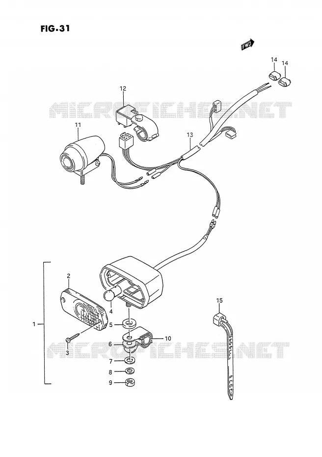 FEU ARRIERE ADDITIONNEL (OPTIONNEL) Suzuki QUAD 300 KINGQUAD 1994  LT-F4WDXR(E2)