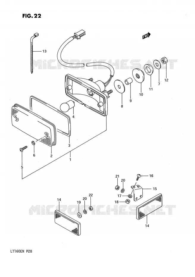 FEU ARRIERE Suzuki QUAD 160 QUADRUNNER 1991  LT160EM(P28)