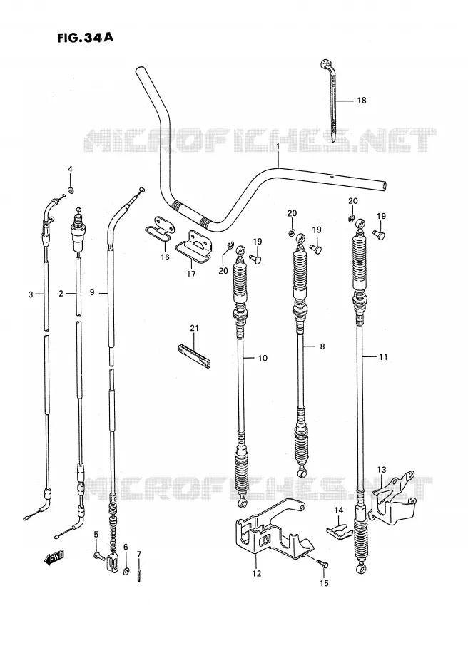GUIDON (MODELE L/M/N/P/R/S/T) Suzuki QUAD 250 OZARK 1990  LT-F250L(E2)
