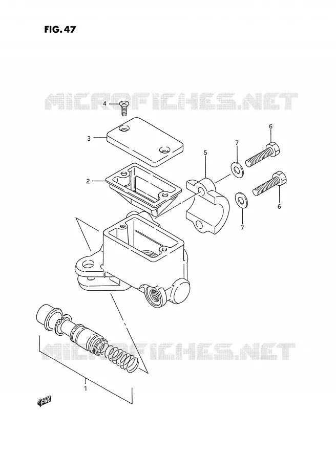 MAITRE CYLINDRE AVANT (MODELE J/K/L/M/N/P) Suzuki QUAD 250 OZARK 1995  LT-F250S(E28)