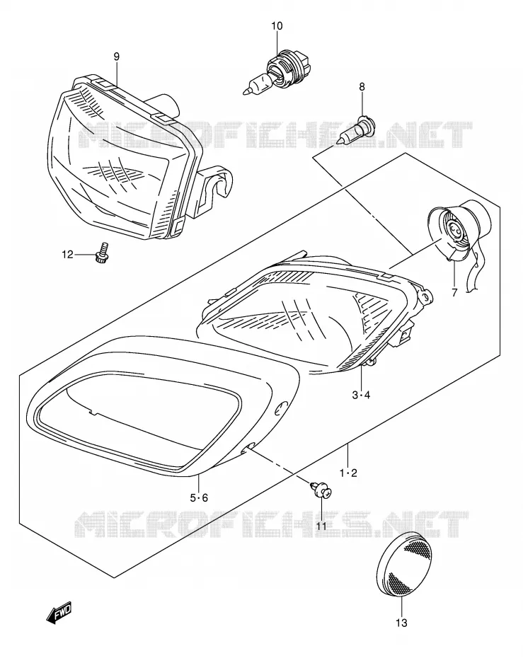 PHARE (MODELE K4) Suzuki QUAD 500 KINGQUAD 2004  LT-A500FK4(P28/P33)