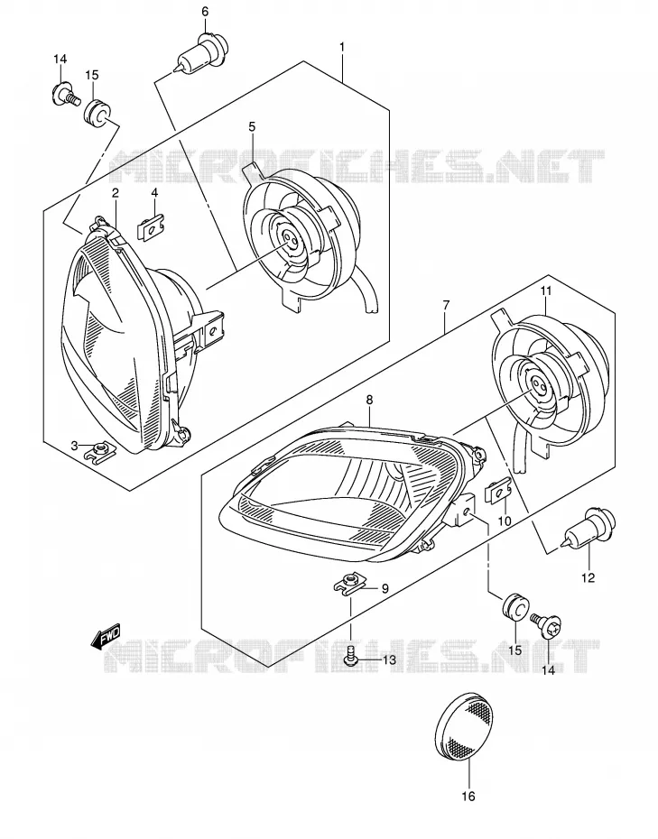 PHARE (MODELE K5) Suzuki QUAD 400 EIGER 2003  LT-F400FK3(P3/P28)