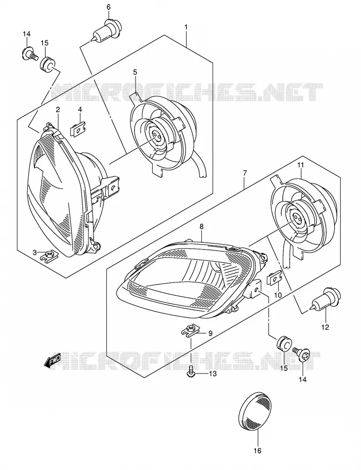 PHARE (MODELE K5) Suzuki QUAD 400 EIGER 2007  LT-F400K7(P3/P28)