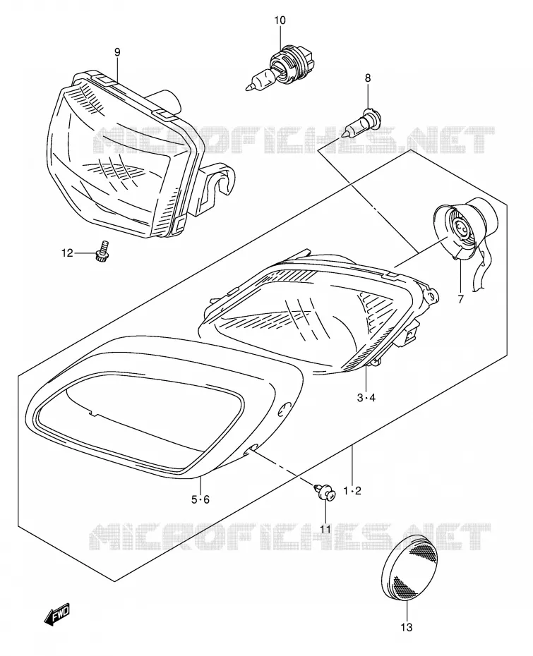 PHARE (MODELE K5) Suzuki QUAD 500 VINSON 2005  LT-A500FK5(P28/P33)