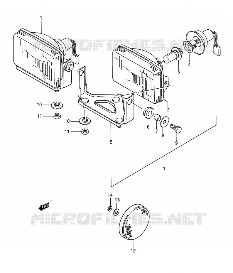 PHARE Suzuki QUAD 300 KINGQUAD 1994  LT-F4WDXR(E28)