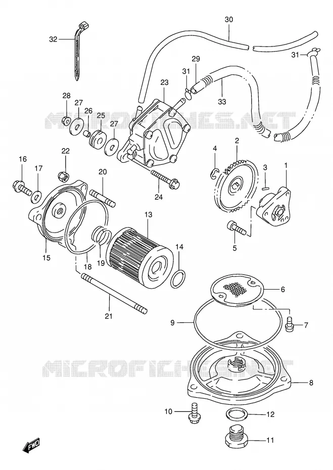 POMPE A HUILE - POMPE A ESSENCE Suzuki QUAD 250 OZARK 1999  LT-F250X(E24)