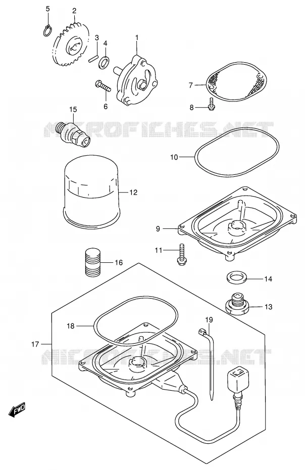 POMPE A HUILE Suzuki QUAD 500 VINSON 2002  LT-F500FK2(E3/E28)