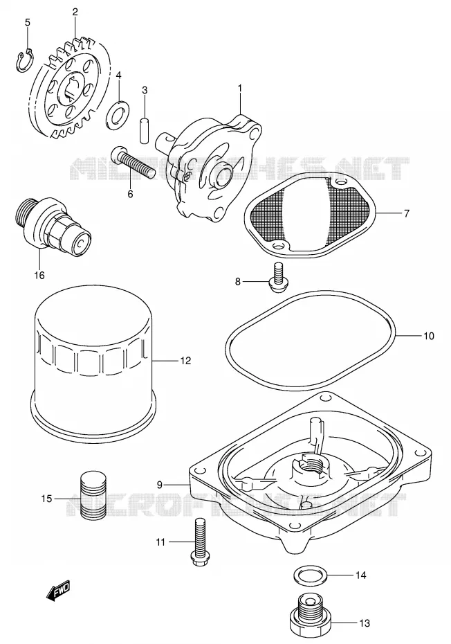 POMPE A HUILE Suzuki QUAD 500 VINSON 2007  LT-F500FK7(P28/P33)