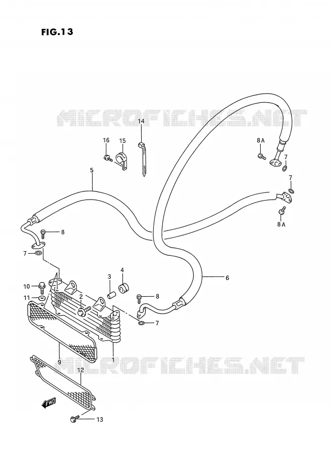 RADIATEUR D'HUILE Suzuki QUAD 300 KINGQUAD 1993  LT-F4WDXP(E2)