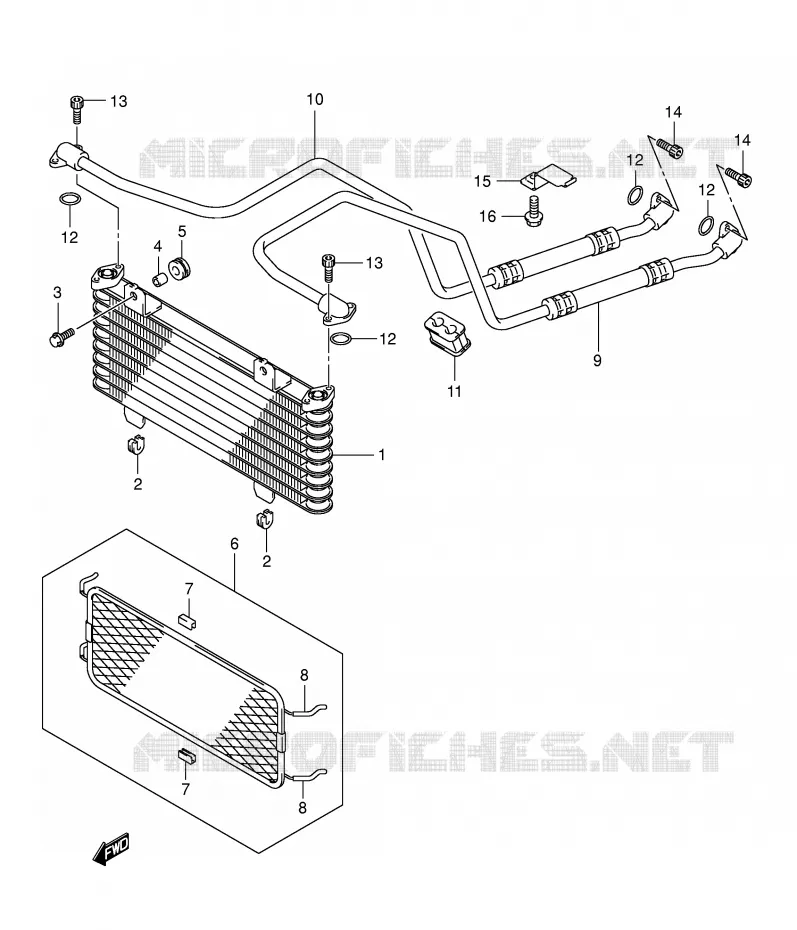 RADIATEUR D'HUILE Suzuki QUAD 400 EIGER 2002  LT-F400K2(E24)