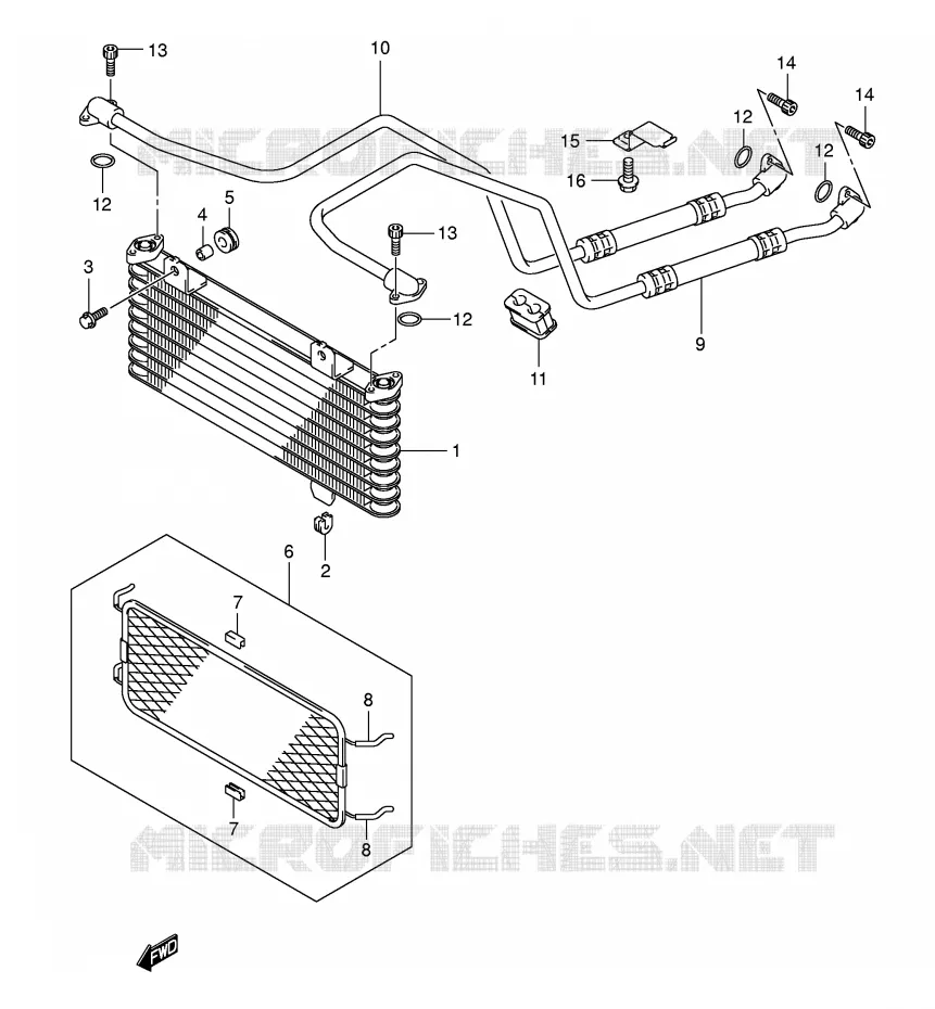 RADIATEUR D'HUILE Suzuki QUAD 400 EIGER 2005  LT-F400K5(P3/P28)