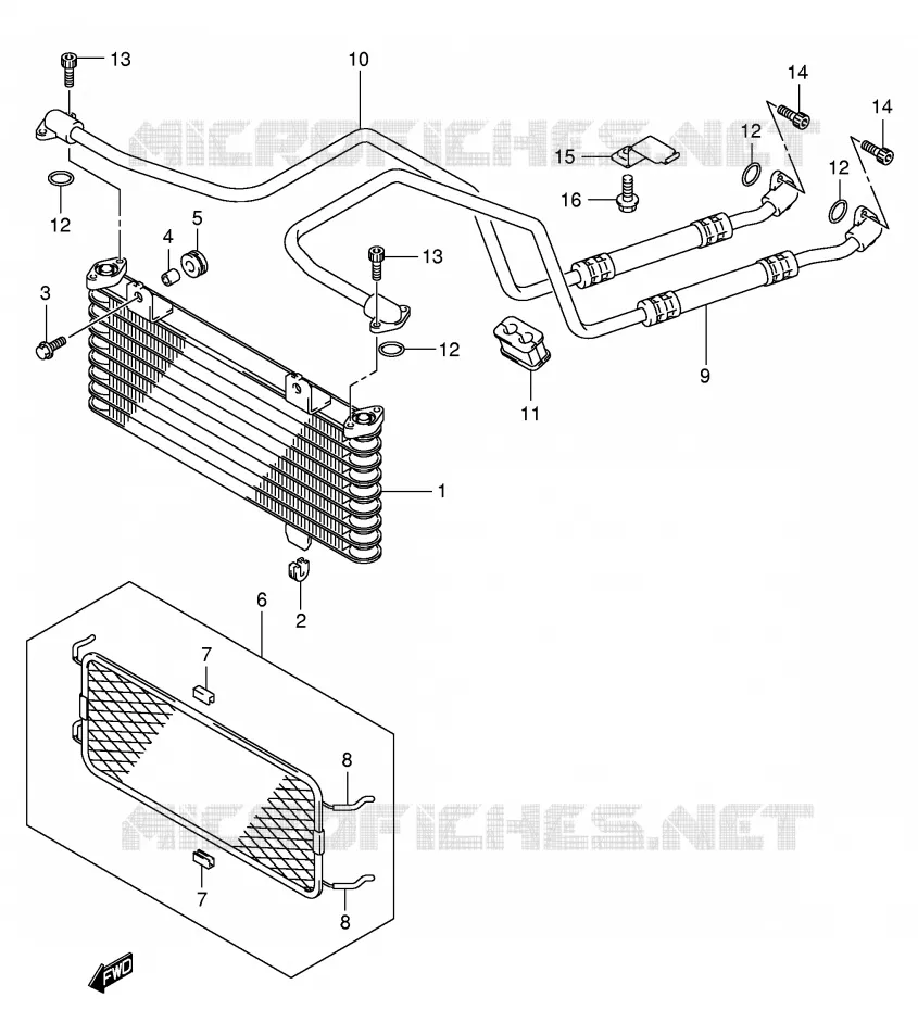 RADIATEUR D'HUILE Suzuki QUAD 400 EIGER 2007  LT-A400K7(P3/P28)