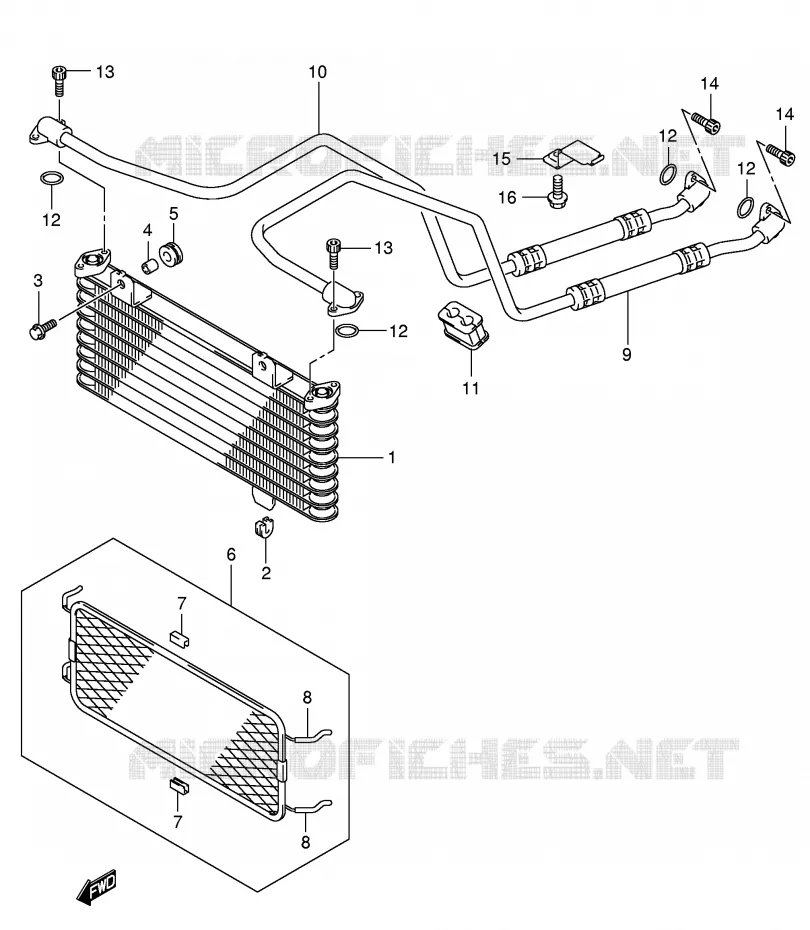RADIATEUR D'HUILE Suzuki QUAD 400 EIGER 2012  LT-A400FK6(P3/P28)