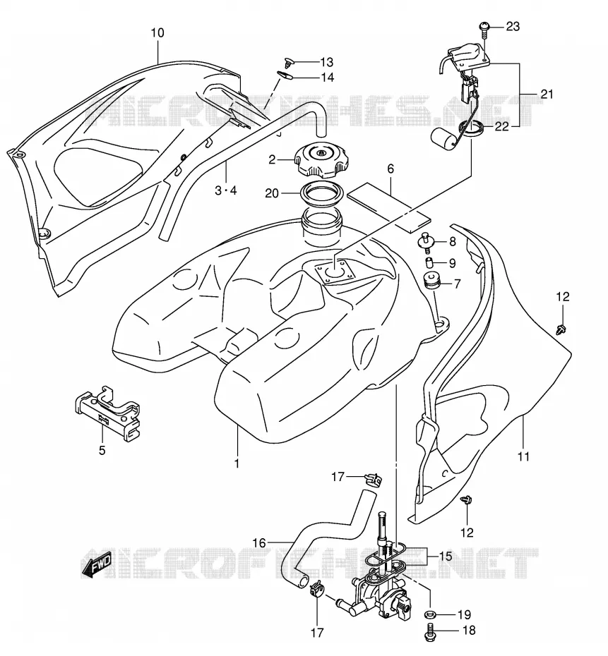RESERVOIR D'ESSENCE Suzuki QUAD 500 VINSON 2007  LT-A500FK7(P24)