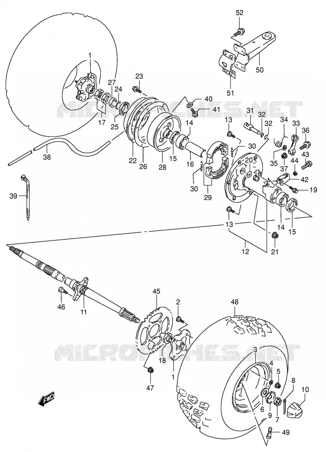 ROUE ARRIERE Suzuki QUAD 160 OZARK 2005  LT-F160K5(P24)