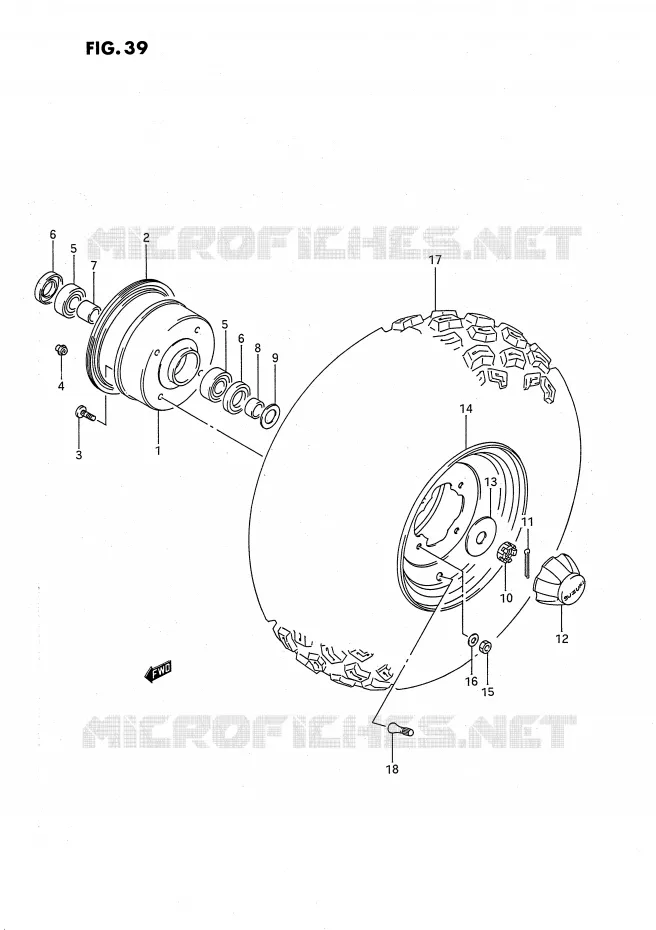 ROUE AVANT Suzuki QUAD 160 OZARK 1990  LT-F160L(P2)