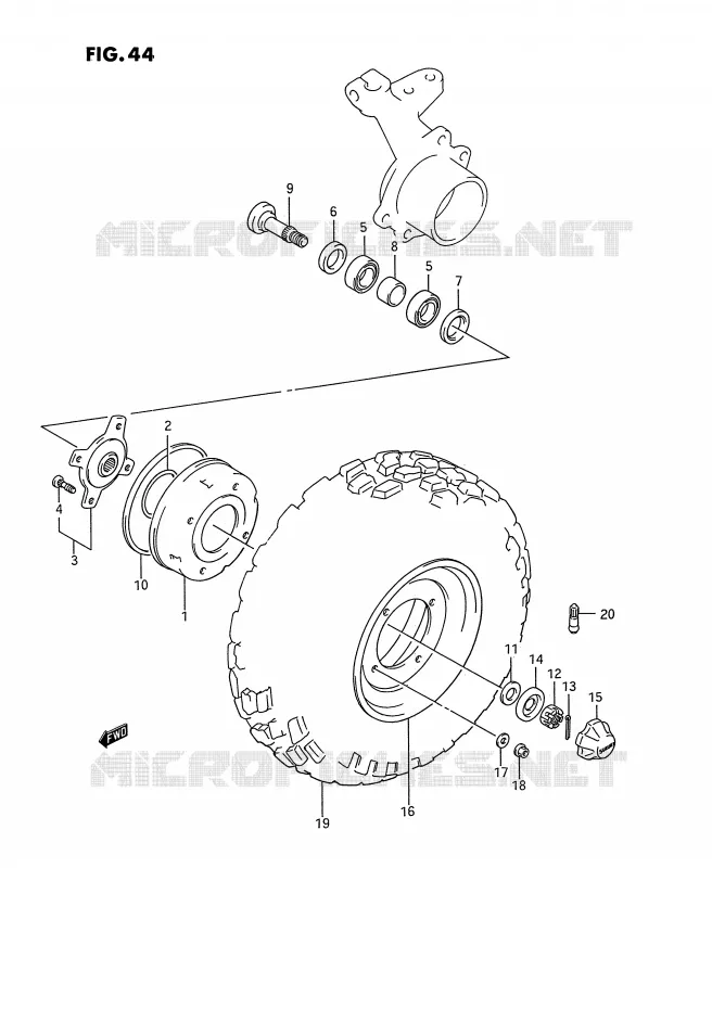 ROUE AVANT Suzuki QUAD 250 OZARK 1996  LT-F250T(E2)