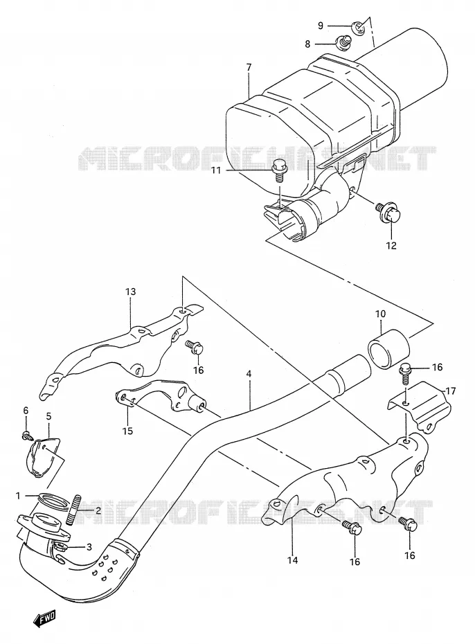 SILENCIEUX (MODELE L) Suzuki QUAD 250 KINGQUAD 1987  LT-F4WDH(E28)