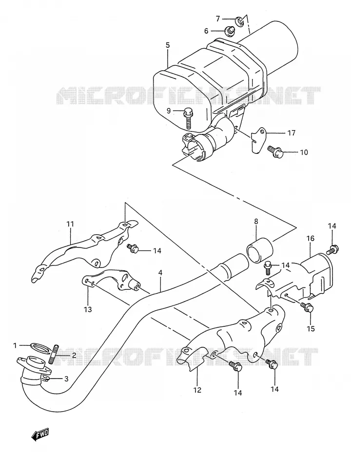 SILENCIEUX (MODELE M/N/P/R/S) Suzuki QUAD 250 KINGQUAD 1988  LT-F4WDJ(E28)