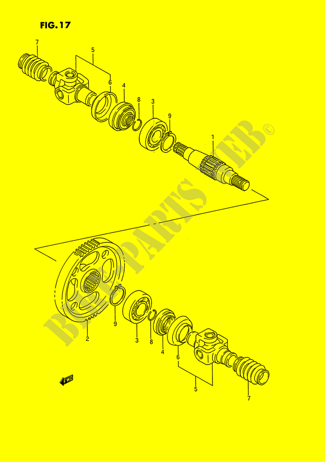 TRANSMISSION (3) (MODELE J/K/L/M/N/P) pour Suzuki OZARK 250 1992