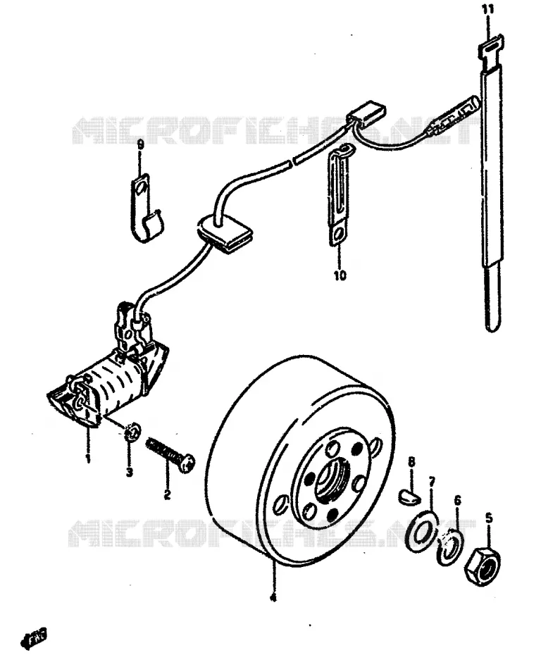 ALLUMAGE ROTOR - STATOR Suzuki QUAD 50 MINIQUAD-SPORT 1986  LT50G(E/F/G/H/J/K)