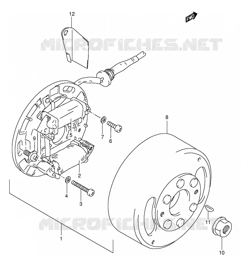 ALLUMAGE ROTOR - STATOR Suzuki QUAD 80 QUADSPORT 1998  LT80W(P3/P28)