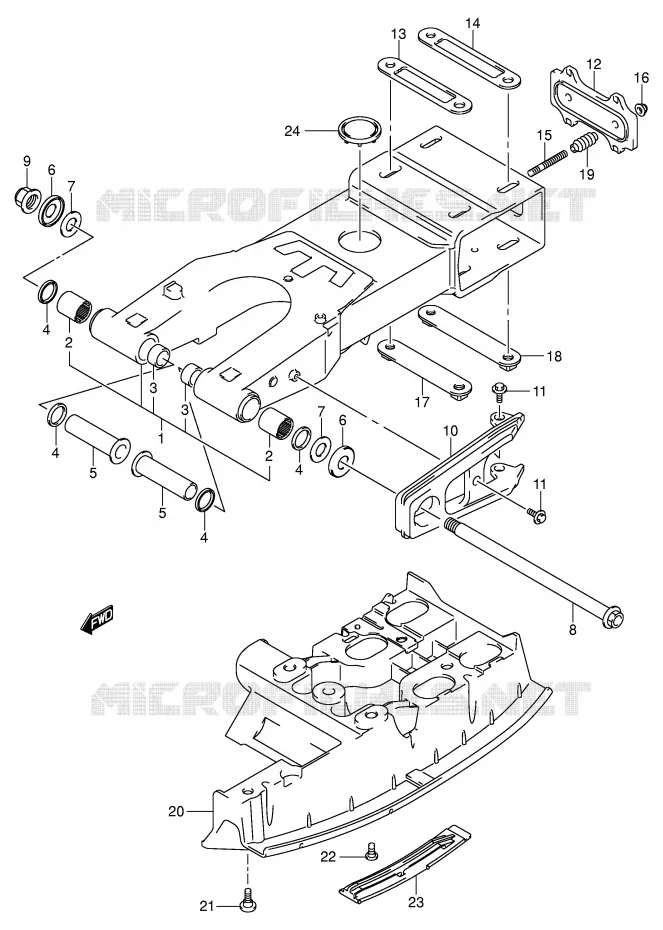 BRAS OSCILLANT ARRIERE (MODELE K3~F.NO.32113657) Suzuki QUAD 400 QUADSPORT 2007  LT-Z400K7(E3/E28)