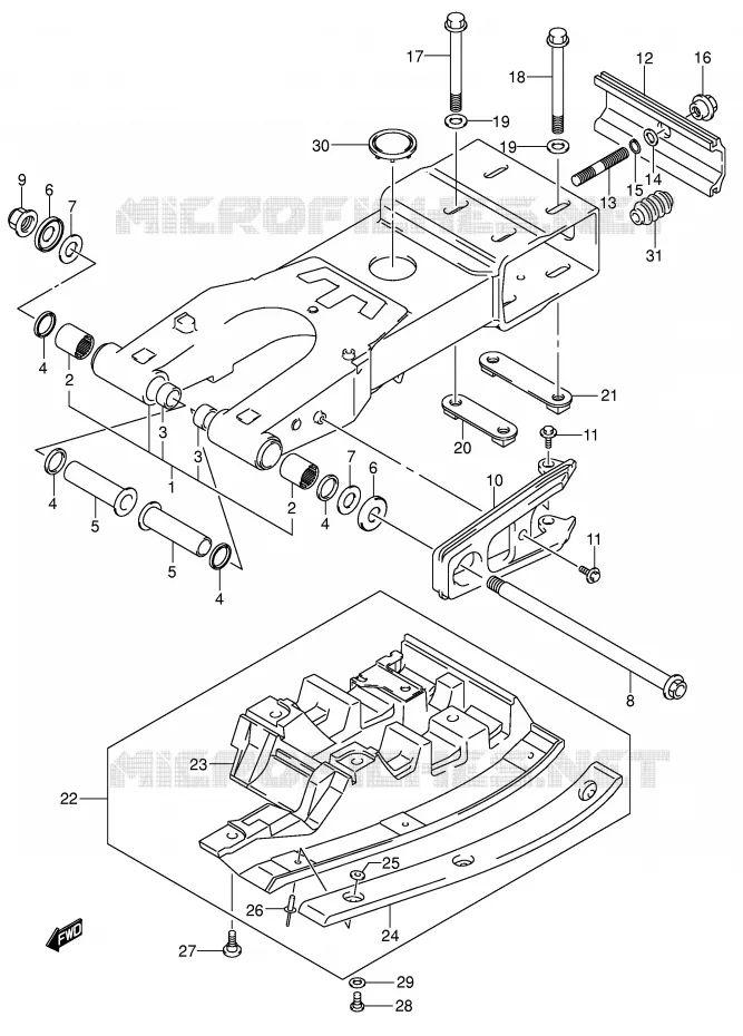 BRAS OSCILLANT (MODEL K4/K5/K6/K7) Suzuki QUAD 400 QUADSPORT 2003  LT-Z400K3(E3/E28)