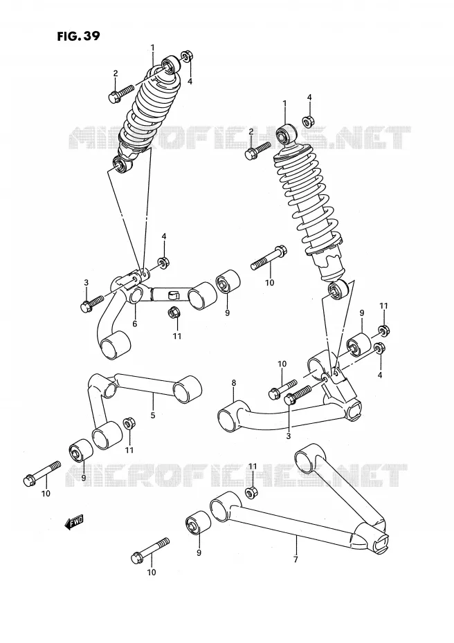 BRAS SUSPENSION AVANT Suzuki QUAD 300 KINGQUAD 1993  LT-F4WDXP(E3)