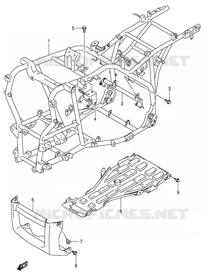 CADRE Suzuki QUAD 500 VINSON 2006  LT-F500FK6(P28/P33)