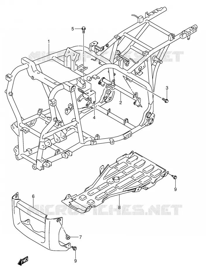 CADRE Suzuki QUAD 500 VINSON 2007  LT-F500FK7(P24)
