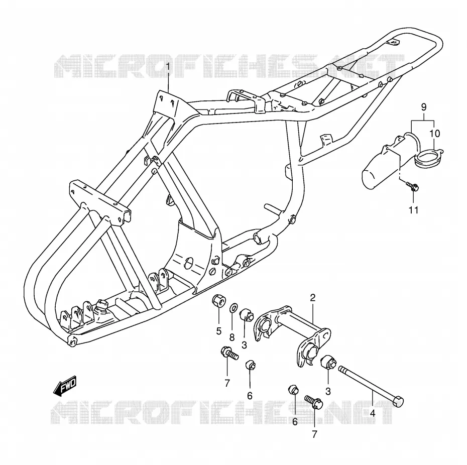 CADRE Suzuki QUAD 80 QUADSPORT 2002  LT80K2(P1)