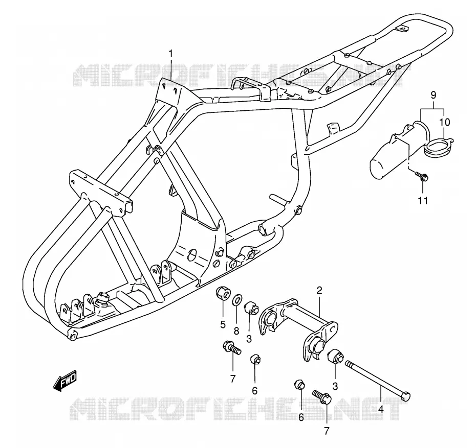 CADRE Suzuki QUAD 80 QUADSPORT 2003  LT80K3(P3/P28)
