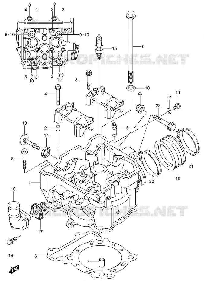 CULASSE Suzuki QUAD 400 QUADSPORT 2003  LT-Z400K3(E3/E28)