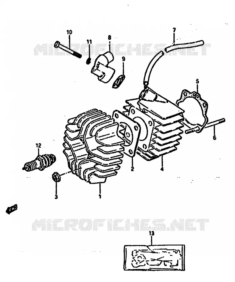 CYLINDRE Suzuki QUAD 50 MINIQUAD-SPORT 1987  LT50H(E/F/G/H/J/K)