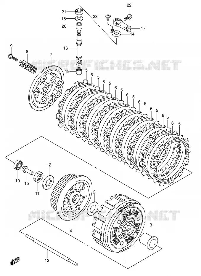 EMBRAYAGE (MODEL K5/K6/K7) Suzuki QUAD 400 QUADSPORT 2004  LT-Z400ZK4(E3/E28)